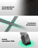 HOMECALL Klappfußhocker Schwarz Metall 3D-Netzgewebe Bild 5