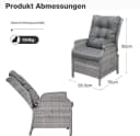 HOMECALL Esszimmerstuhl Rattan Gartensessel mit verstellbarer Rückenlehne Bild 1