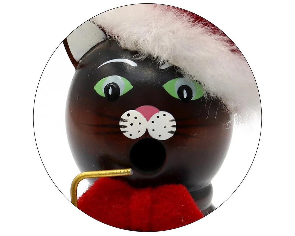 Dekohelden24 Räuchermännchen Katze Holz Dunkelbraun - Bild 3