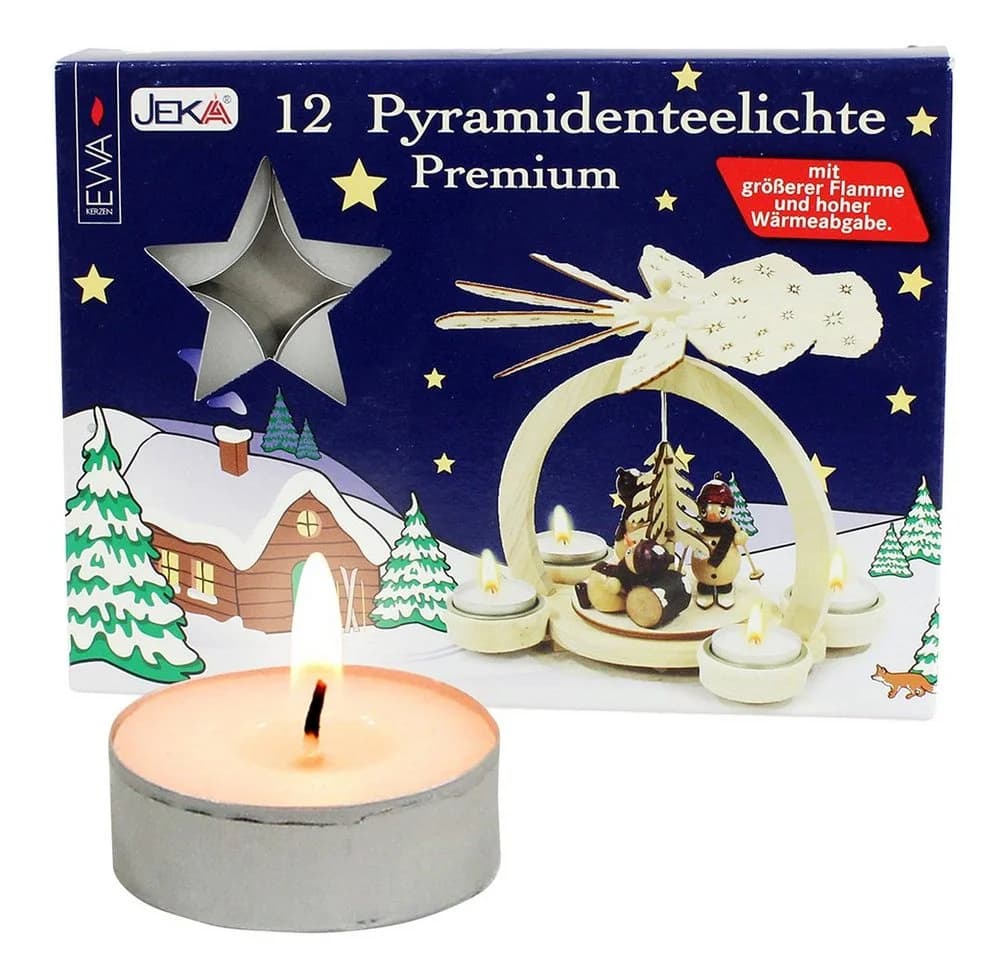 Dekohelden24 Adventskerze 12er Set Pyramiden-Teelichte