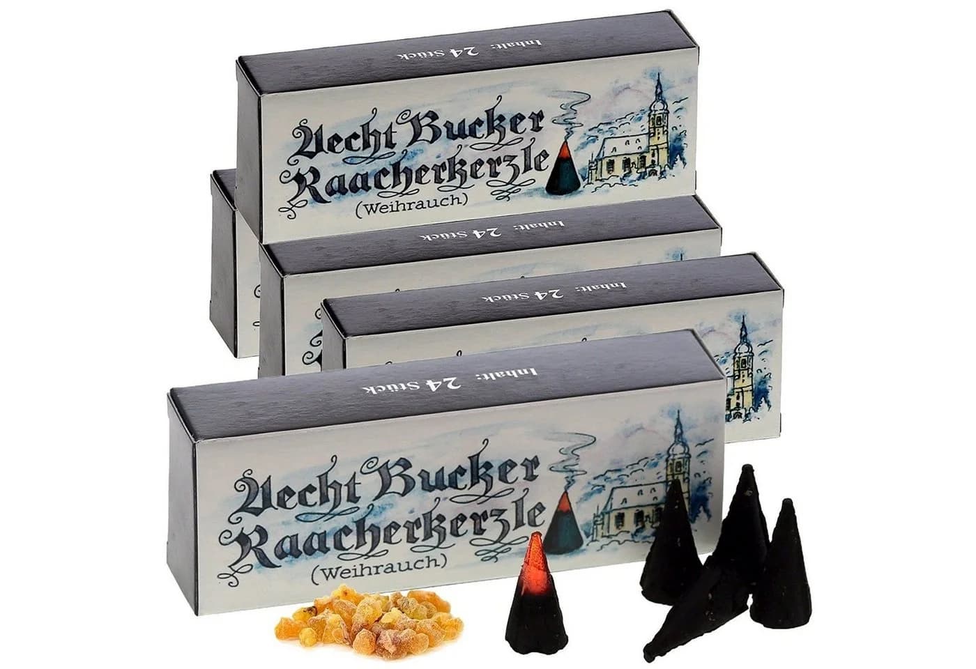 Dekohelden24 Duftkerze 5 Päckchen - Echt Bucker Räucherkerzen - Weihrauch 5er Spar-Set - Bild 2