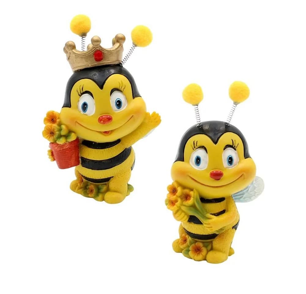 Dekohelden24 Bienenpaar Dekofigur Polyresin Bunt Schwarz Gelb - Bild 2