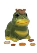 Dekohelden24 Keramik Spardose Frosch mit Krone Bild 2