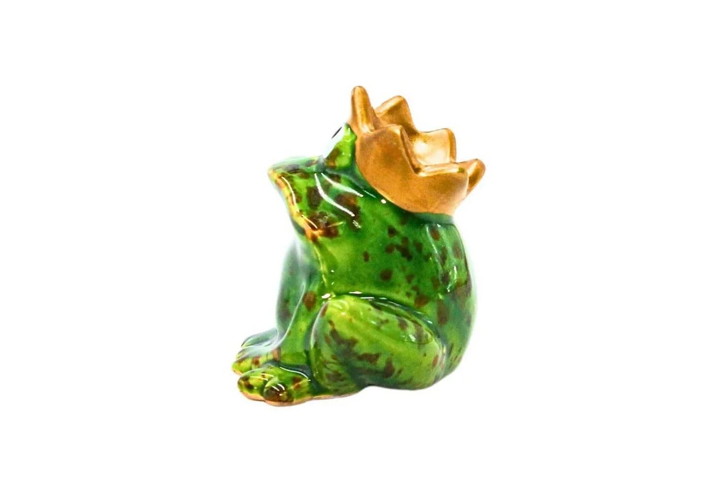 Dekohelden24 Deko-Frosch mit goldener Krone Keramik Gartenfigur - Bild 3