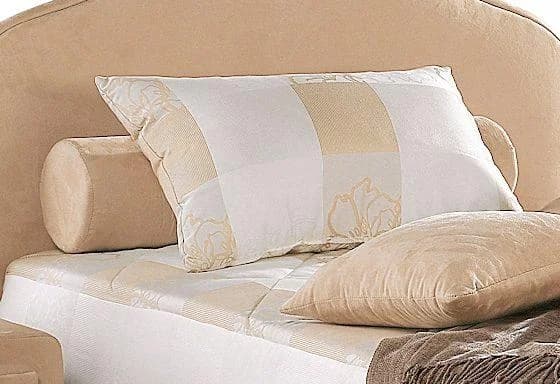 Sitzkissen MAINTAL Beige Microvelours mit Nackenrolle