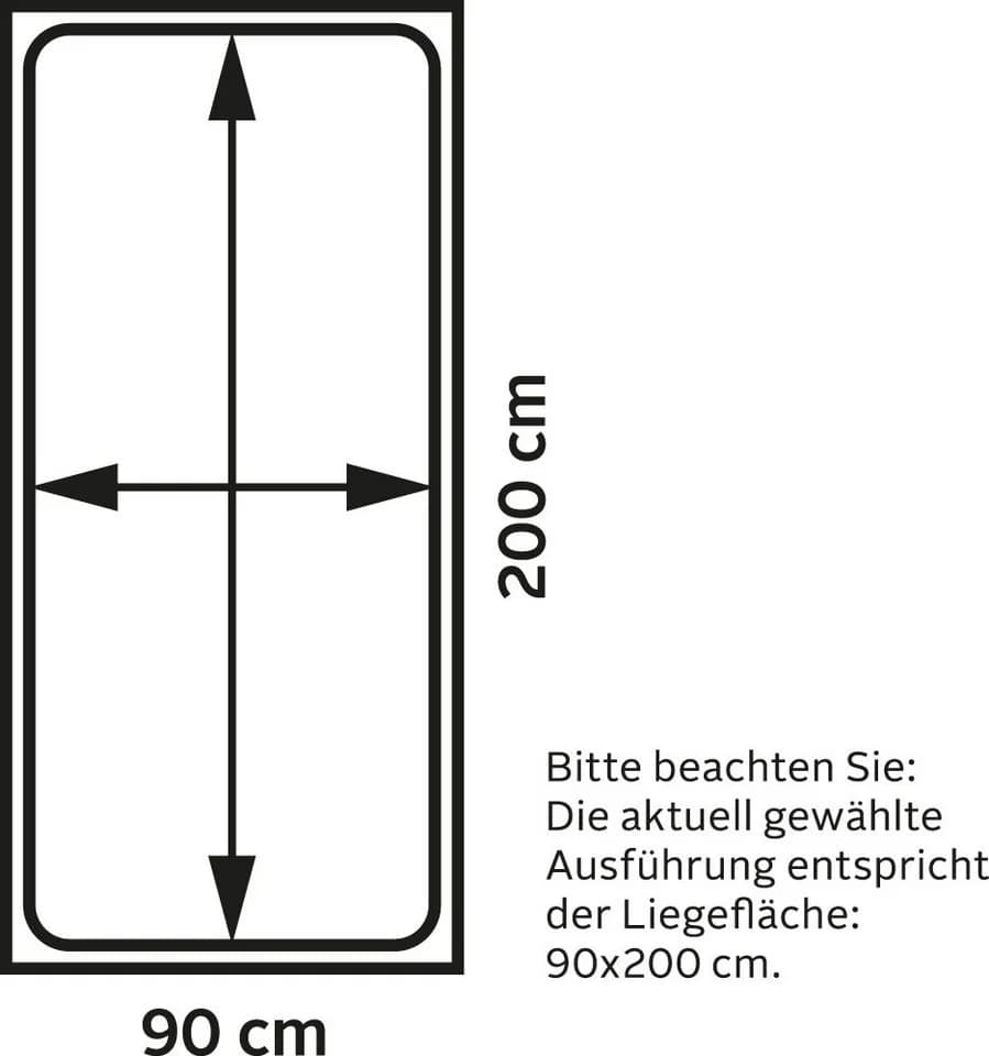 Gästebett MAINTAL Grau Schwarz Holzwerkstoff mit Bettkasten