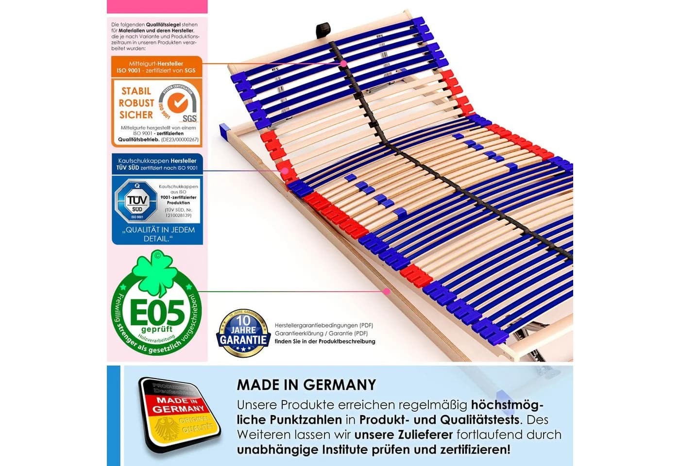 Schlummerparadies Sleep Best 42® Vario Plus Lattenrost Buche manuell verstellbar - Bild 3