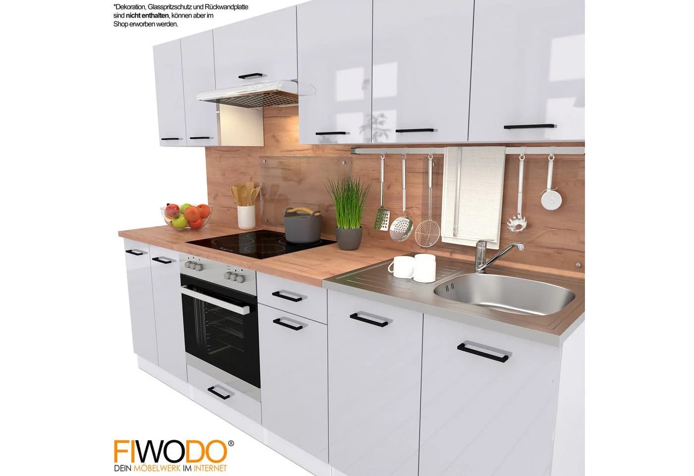 FIWODO Küchenzeile 240cm Grau/Weiss mit Elektrogeräten - Bild 5