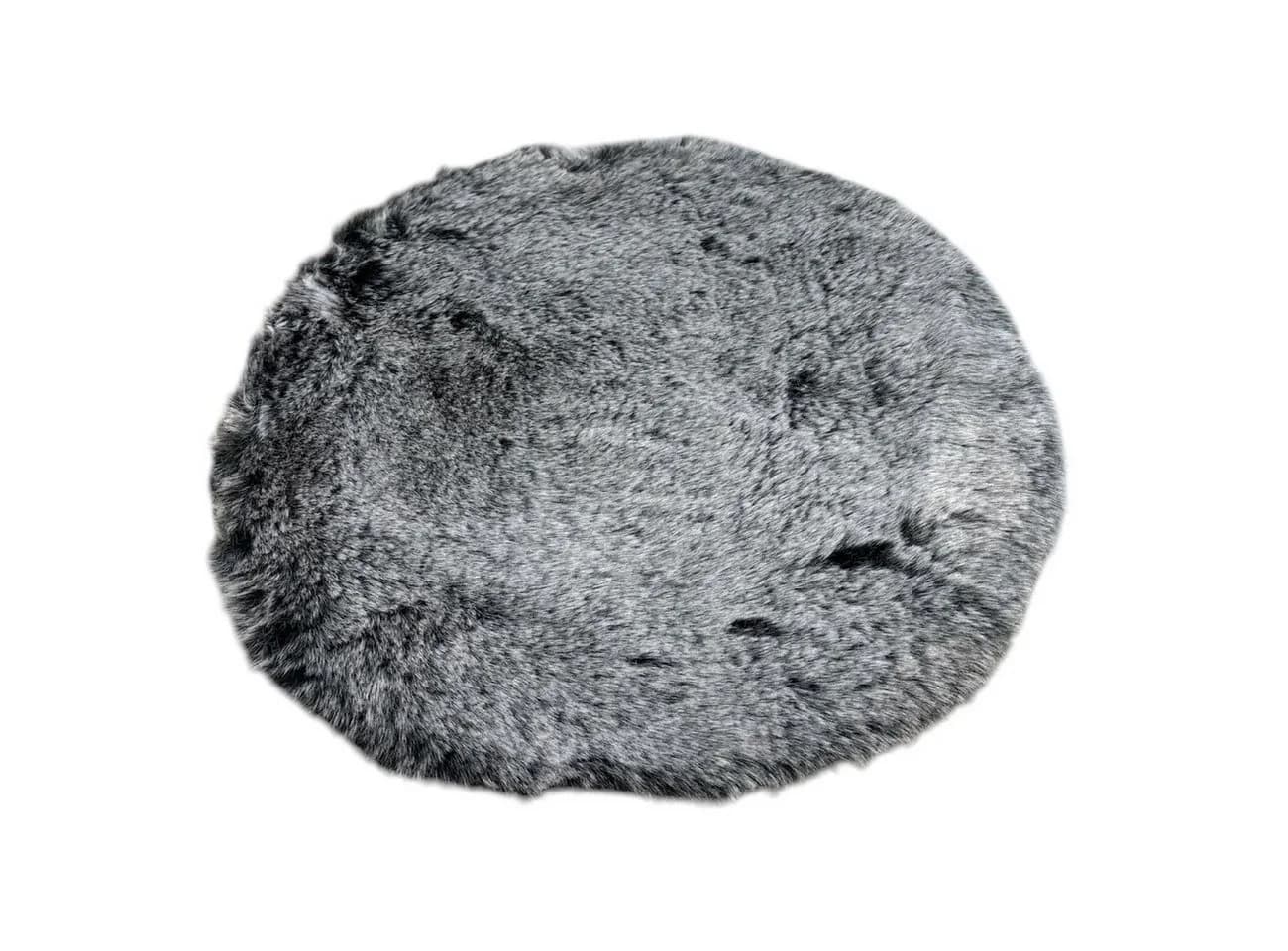 VIVA Home Tischläufer Dekofell Anthrazit Meliert Kunstfell Ø 38 cm