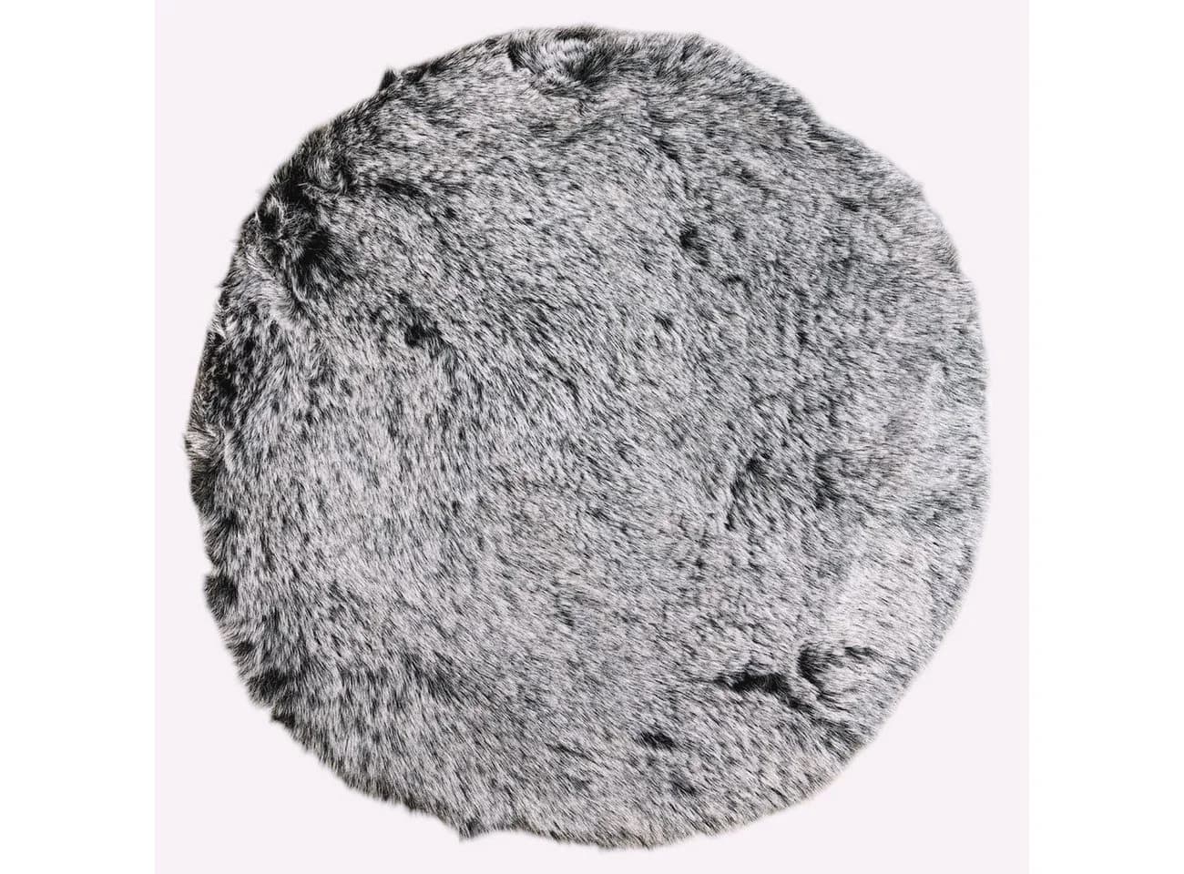 VIVA Home Tischläufer Dekofell Anthrazit Meliert Kunstfell Ø 38 cm - Bild 2