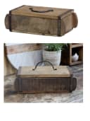 Chic Antique Grimaud Ziegelform Holz Metall Braun Bild 2