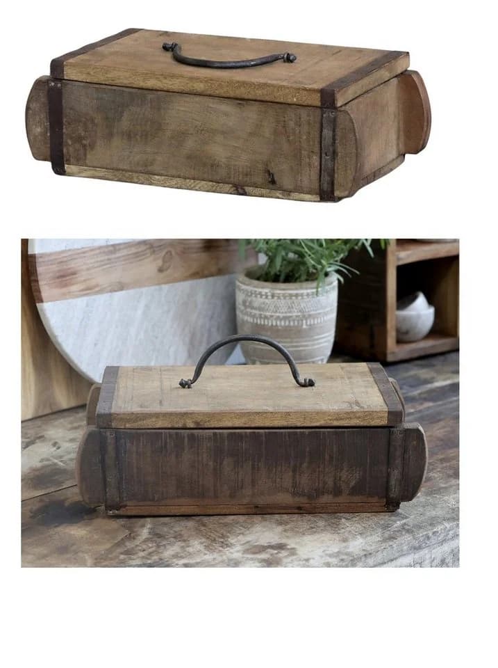 Chic Antique Grimaud Ziegelform Holz Metall Braun - Bild 2