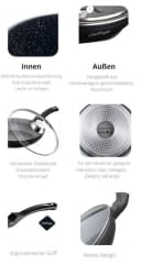 Cheffinger Bratpfanne mit Glasdeckel Schwarz Aluminium Bild 1