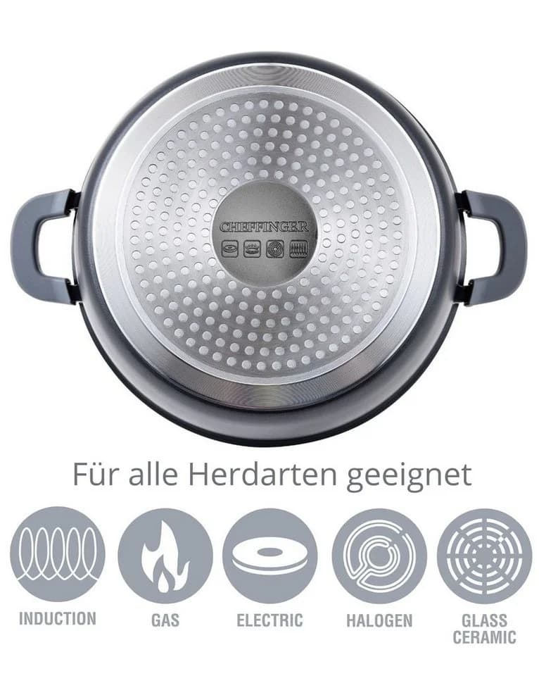 Cheffinger Topf-Set 6-tlg. Schwarz mit Marmorbeschichtung - Bild 3