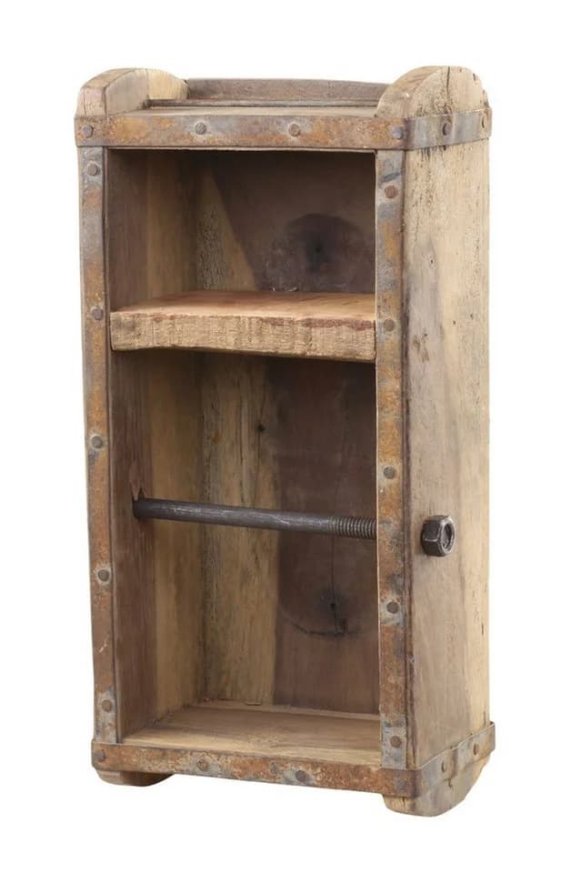 Chic Antique Toilettenpapierhalter Ziegelform Holz - Bild 2