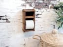 Chic Antique Toilettenpapierhalter Ziegelform Holz Bild 3