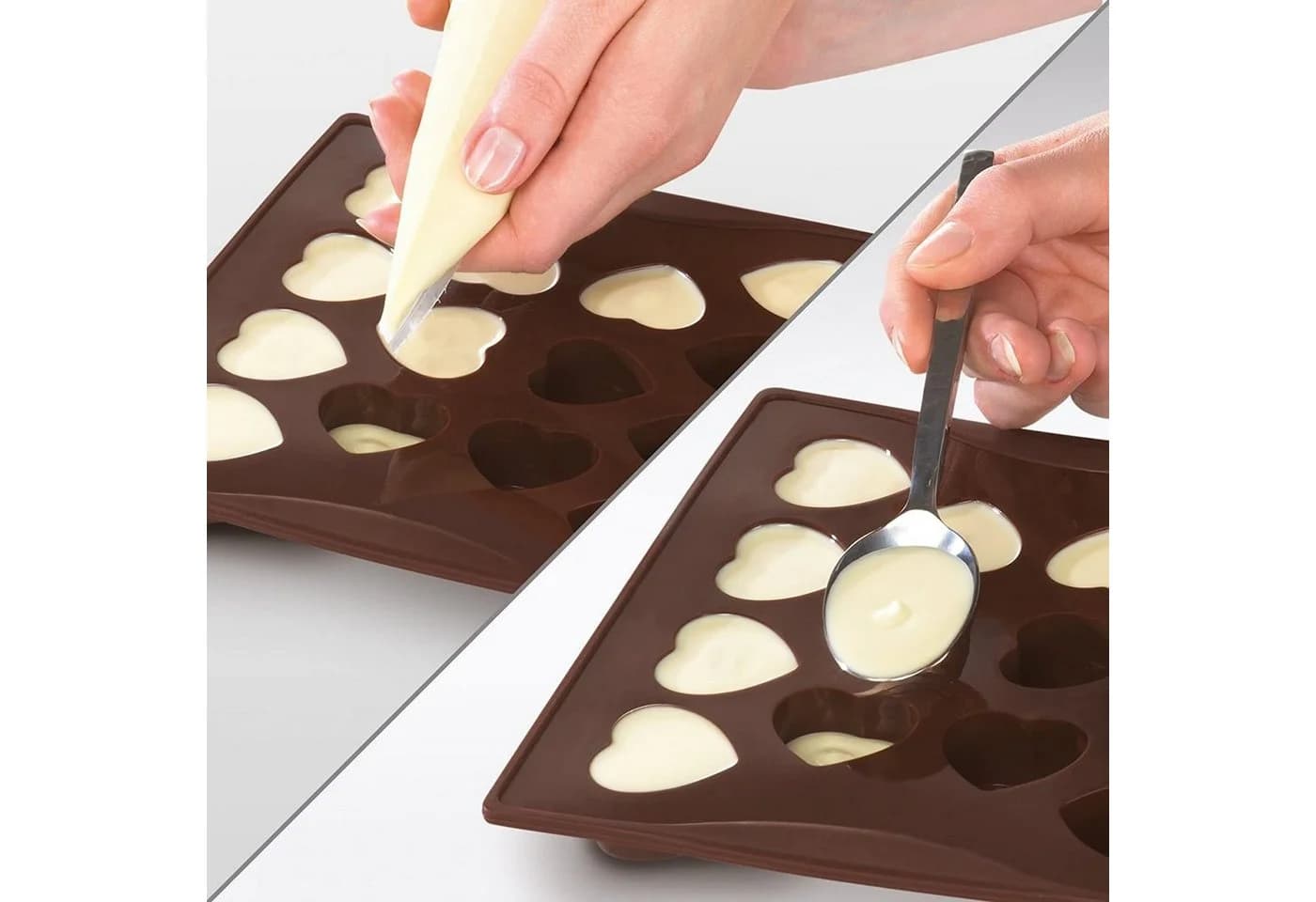 Dr. Oetker Schokoladenform Süße Herzen Braun Silikon 14 Motive - Bild 4