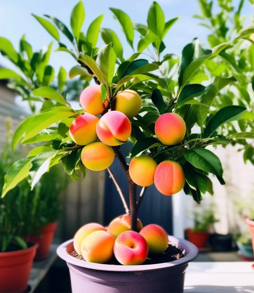 Mini-Pfirsichbaum 'Suncrest' - Selbstfruchtend & Winterhart