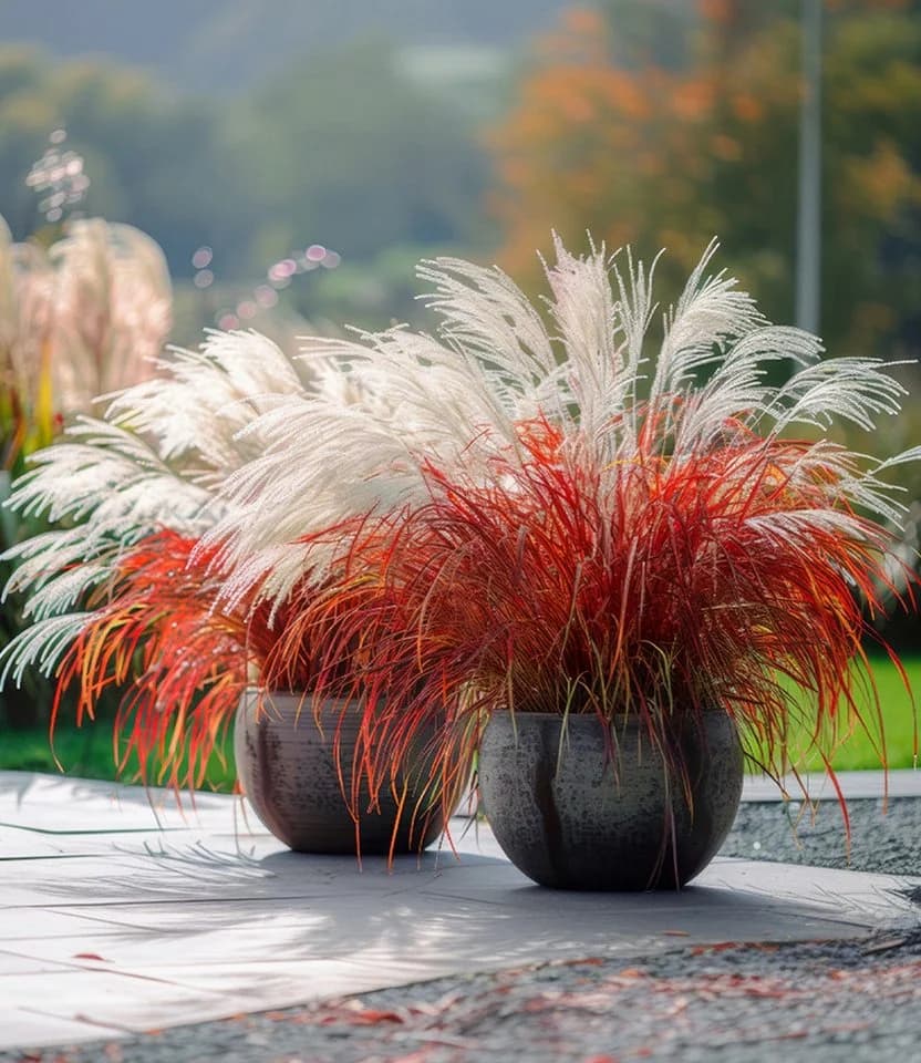 BALDUR Garten Miscanthus 'Lady in Red®' Schnittblume Winterhart Mehrjährig