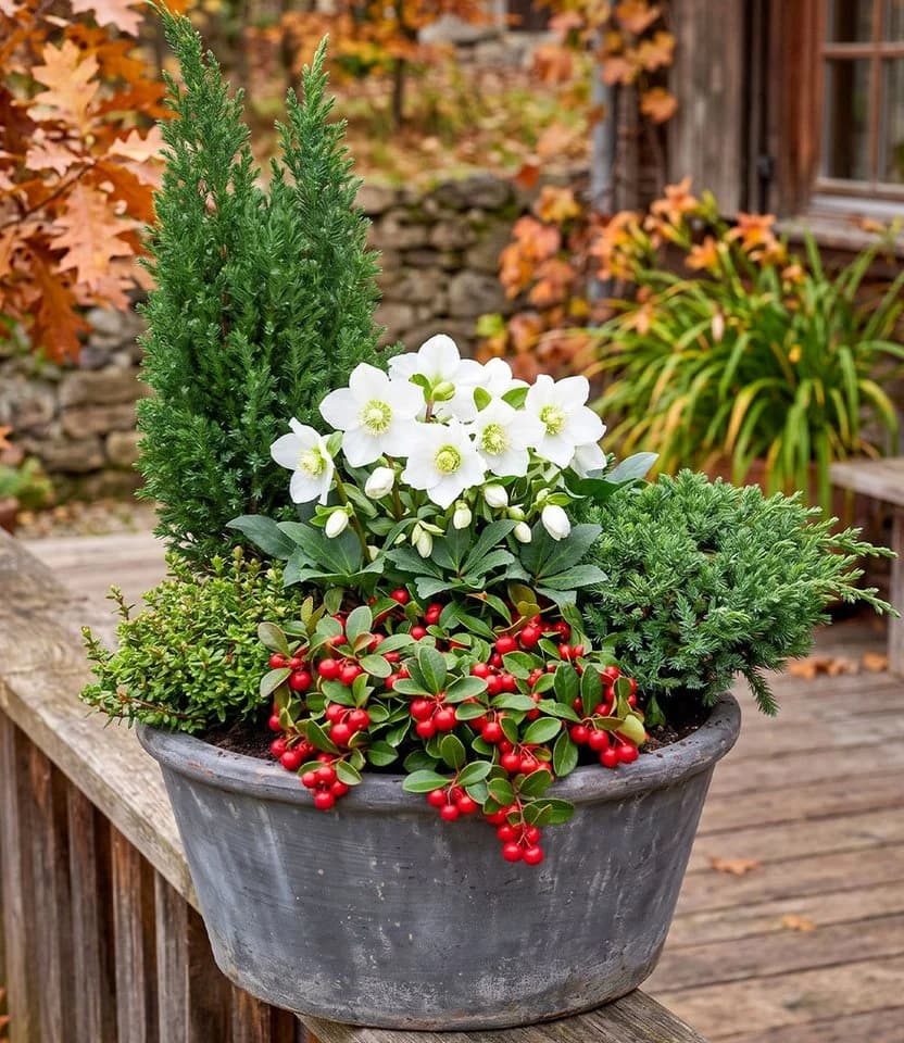 BALDUR Garten Staude 5er Herbst-Set 'Berry & Bloom' Immergrün