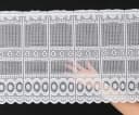 Gardinen Kranzusch Scheibengardine Jacquard gebogt Abschluss Stangendurchzug transparent Bild 4