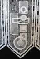 Gardinen Kranzusch Scheibengardine Weiß Geometrisches Muster Transparent Bild 1