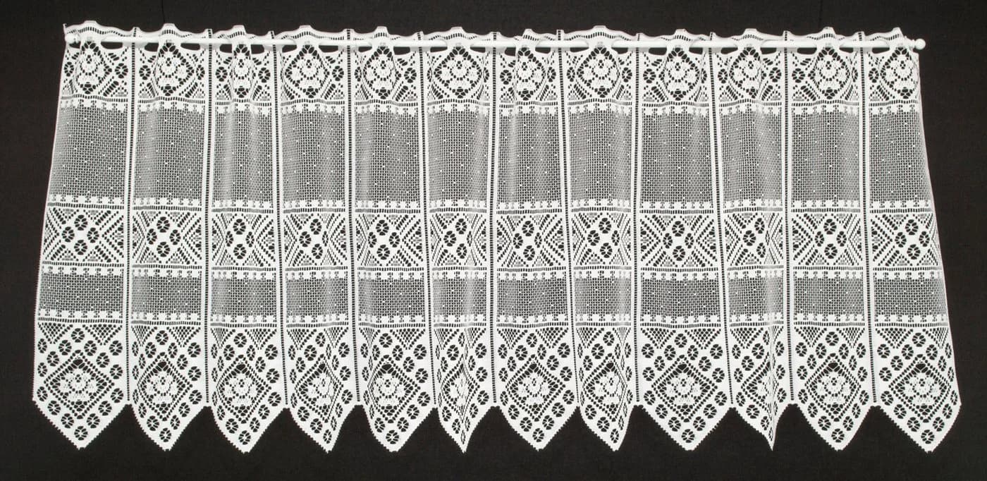 Gardinen Kranzusch Scheibengardine Blume Muster 45x105 cm - Bild 2