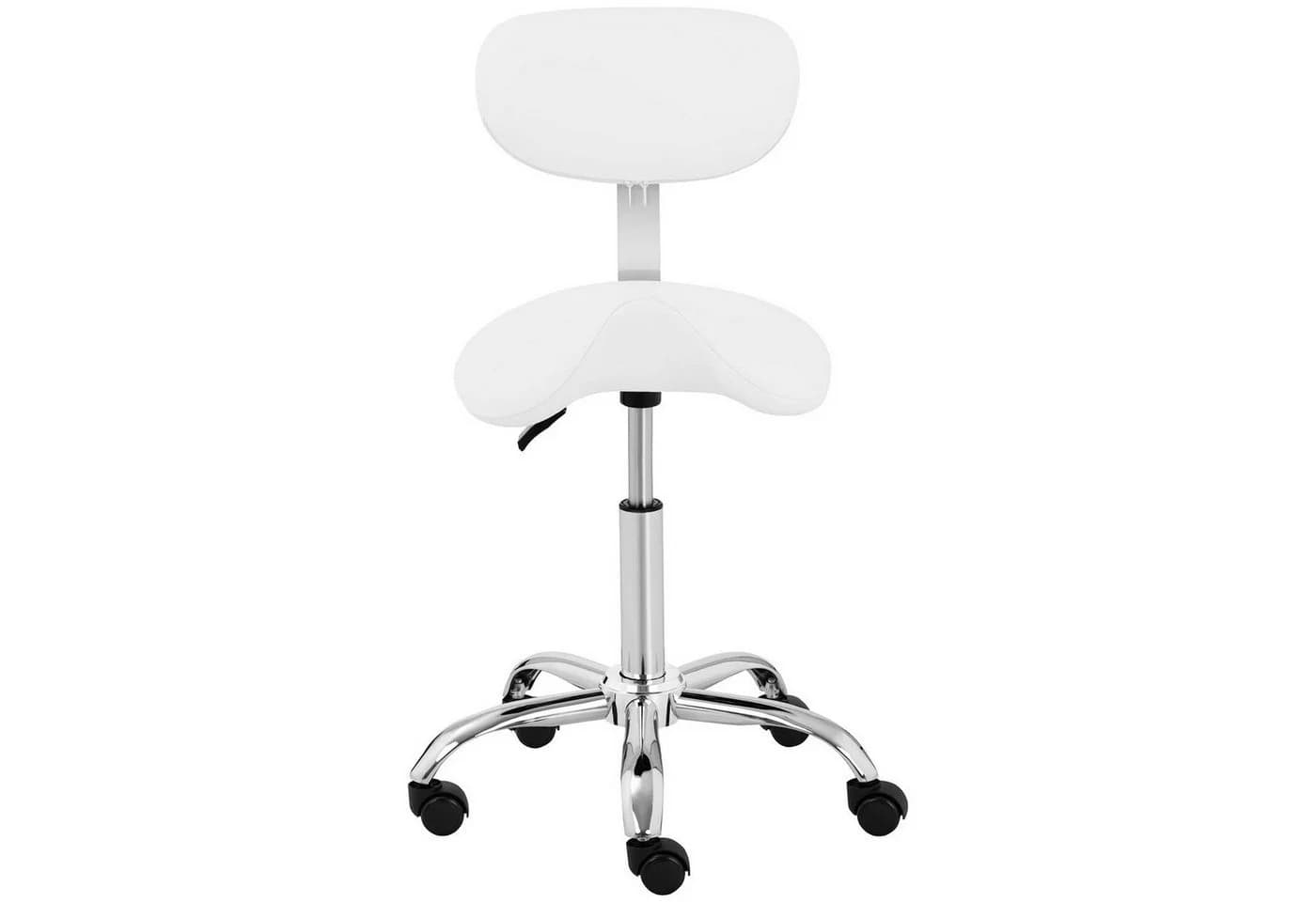 Physa Drehstuhl Sattelstuhl Sattelhocker Arbeitsstuhl Bürohocker mit Lehne Weiß - Bild 4