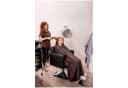 Eleganter Friseurstuhl in Schwarz mit Kunstlederpolsterung Bild 3