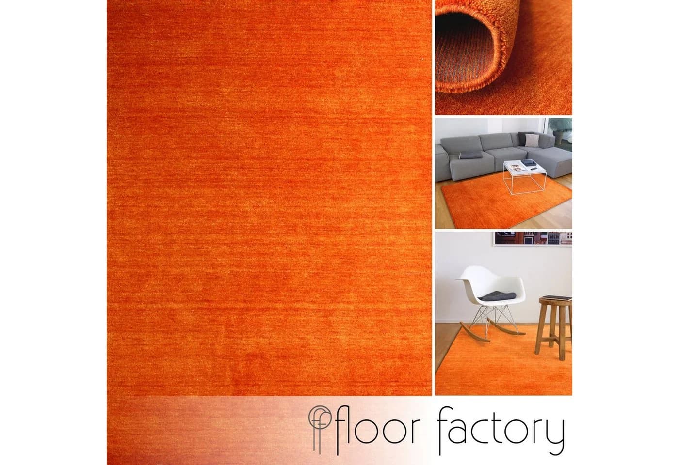 floor factory Wollteppich Gabbeh Karma Orange Terracotta