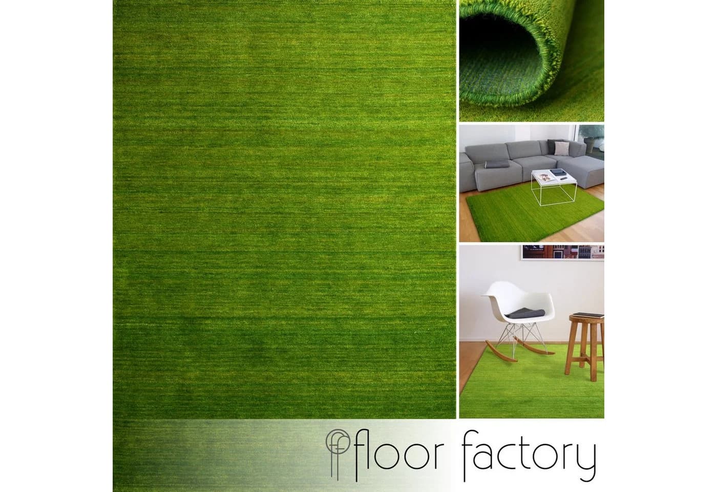 floor factory Wollteppich Gabbeh Karma 100% Schurwolle Grün