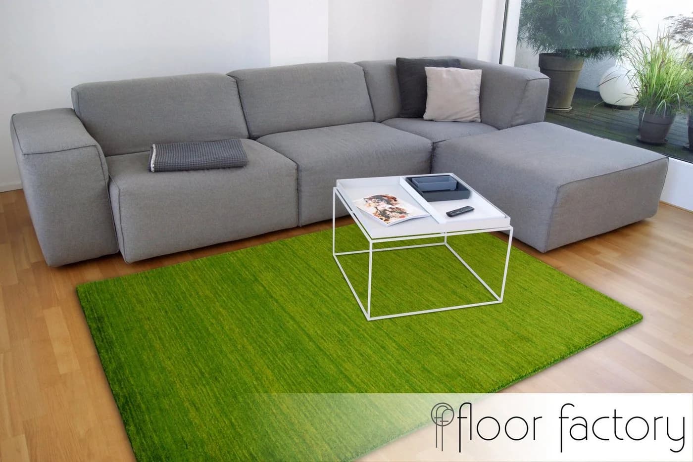 floor factory Wollteppich Gabbeh Karma 100% Schurwolle Grün - Bild 4