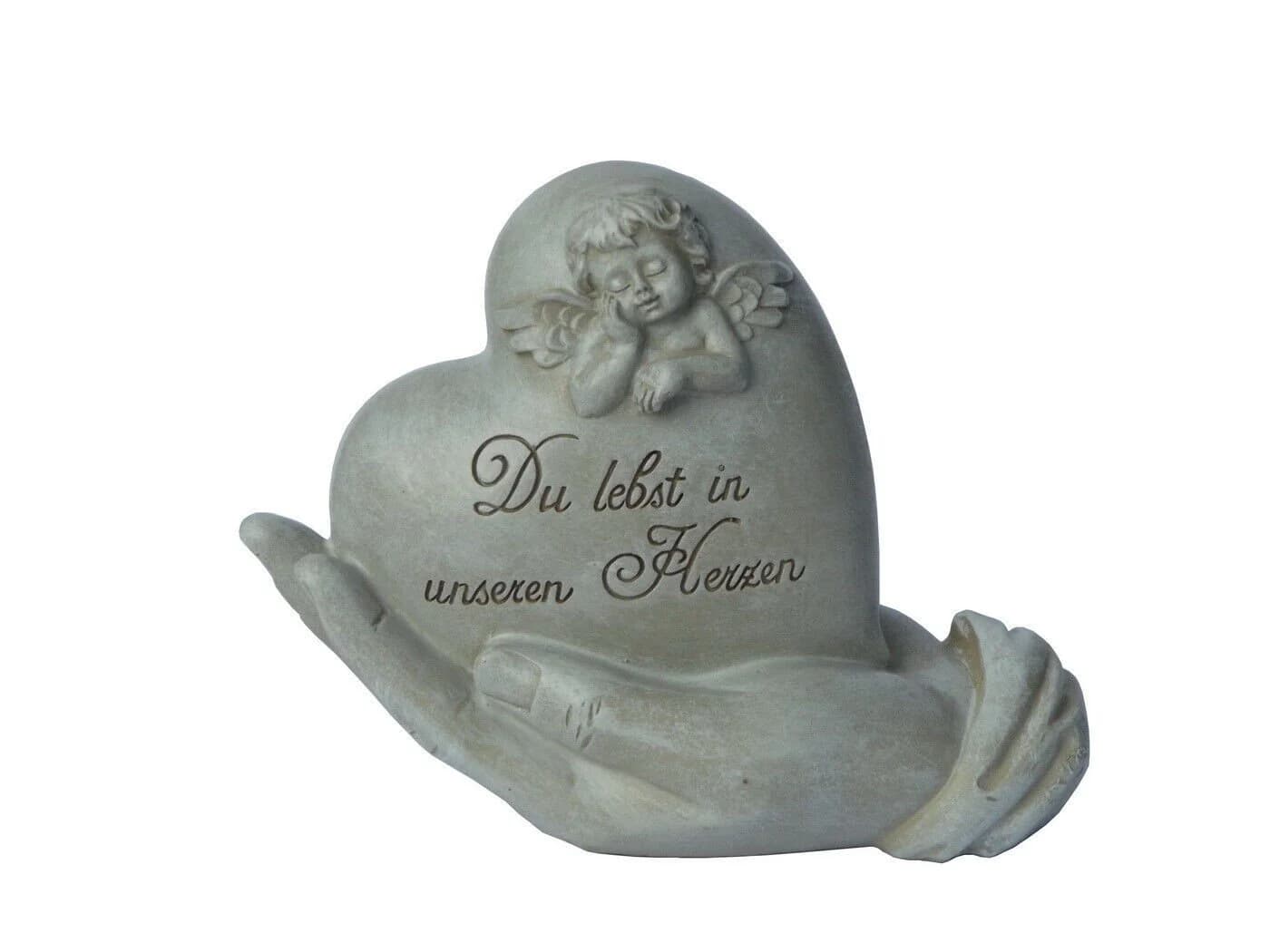 Kaufhaus le petit Dekofigur Grabschmuck Engel Antik-Grau - Bild 2