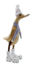 Kaufhaus le petit Tierfigur Deko Ente Holz Laufente Stiefel Gans Vogel Tier Figur Skulptur Bild 1
