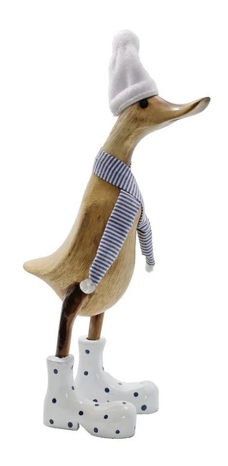 Kaufhaus le petit Tierfigur Deko Ente Holz Laufente Stiefel Gans Vogel Tier Figur Skulptur