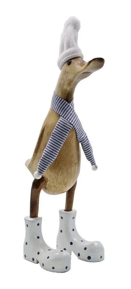 Kaufhaus le petit Tierfigur Deko Ente Holz Laufente Stiefel Gans Vogel Tier Figur Skulptur - Bild 2
