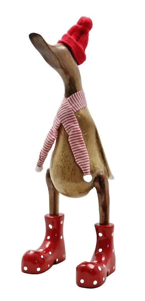 Kaufhaus le petit Tierfigur Deko Ente Holz Laufente Stiefel Gans Vogel Tier Figur Skulptur - Bild 2