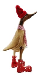 Kaufhaus le petit Tierfigur Deko Ente Holz Laufente Stiefel Gans Vogel Tier Figur Skulptur Bild 3