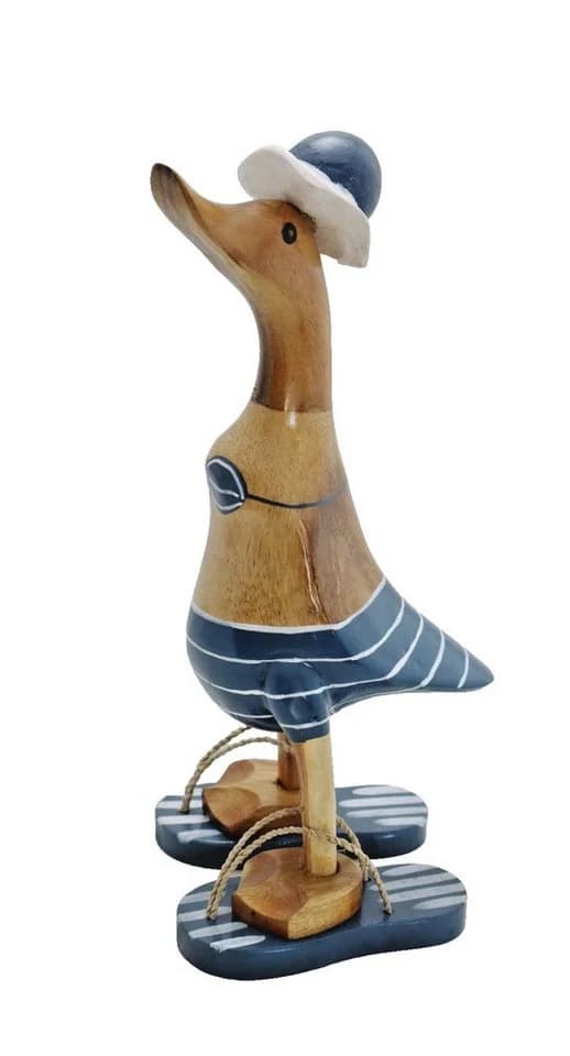 Kaufhaus le petit Deko-Ente aus Bambusholz mit Bikini und Hut - Bild 3