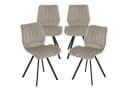 TRISENS Esszimmerstuhl Chloe Samt Optik Beige Metallbeine Bild 2