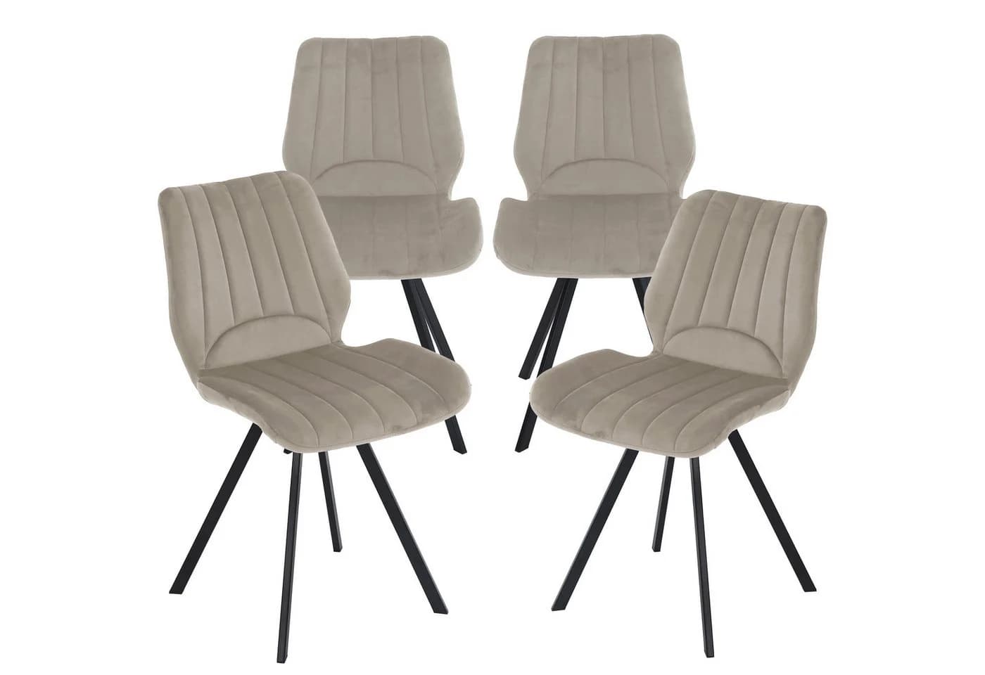 TRISENS Esszimmerstuhl Chloe Samt Optik Beige Metallbeine - Bild 2