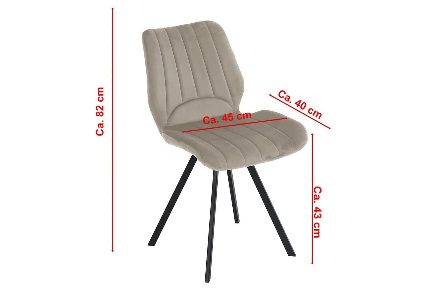 TRISENS Esszimmerstuhl Chloe Gepolstert Samt-Optik Modern - Bild 5
