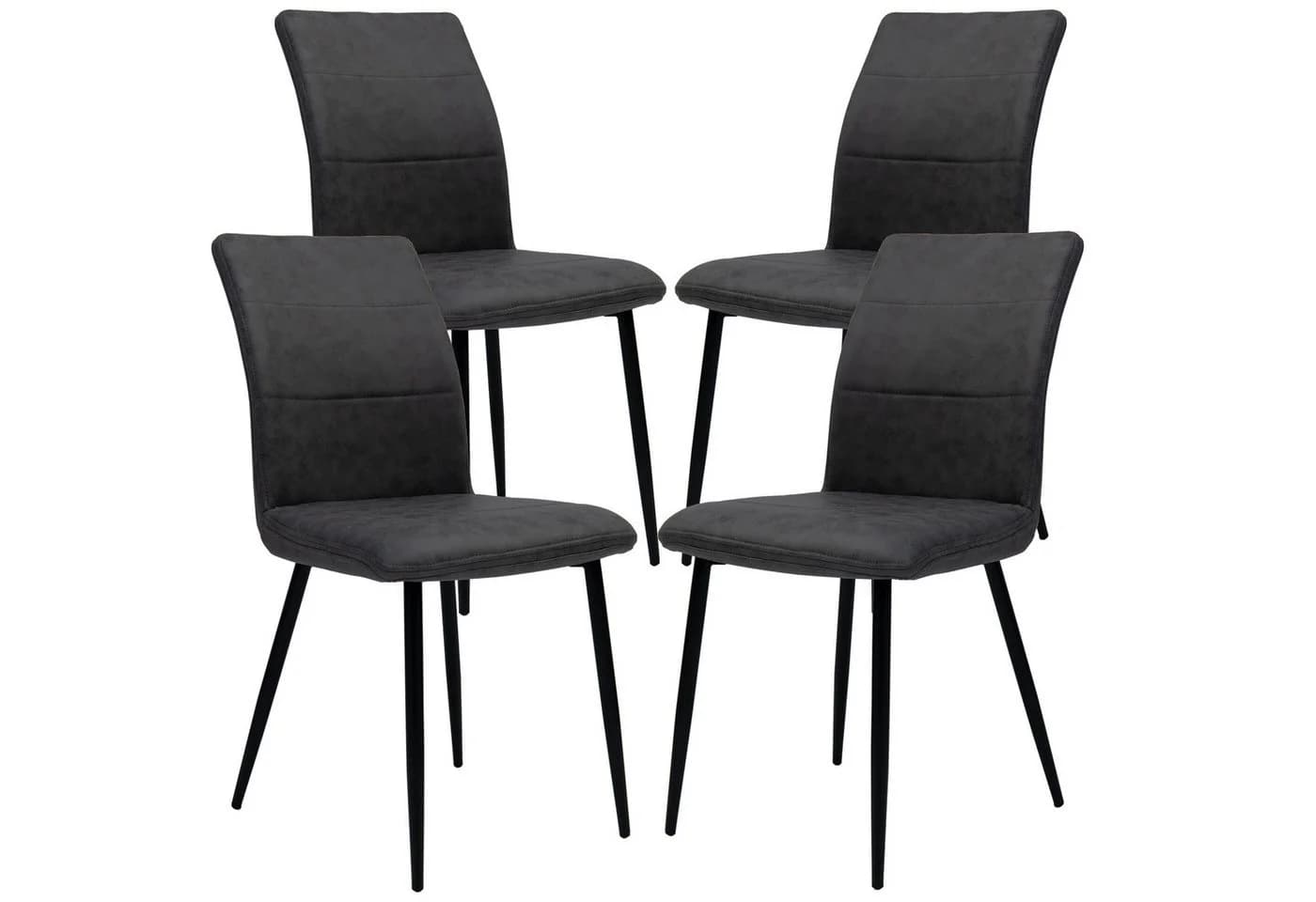 TRISENS Polsterstuhl Teona Lederoptik Modern Anthrazit - Bild 2