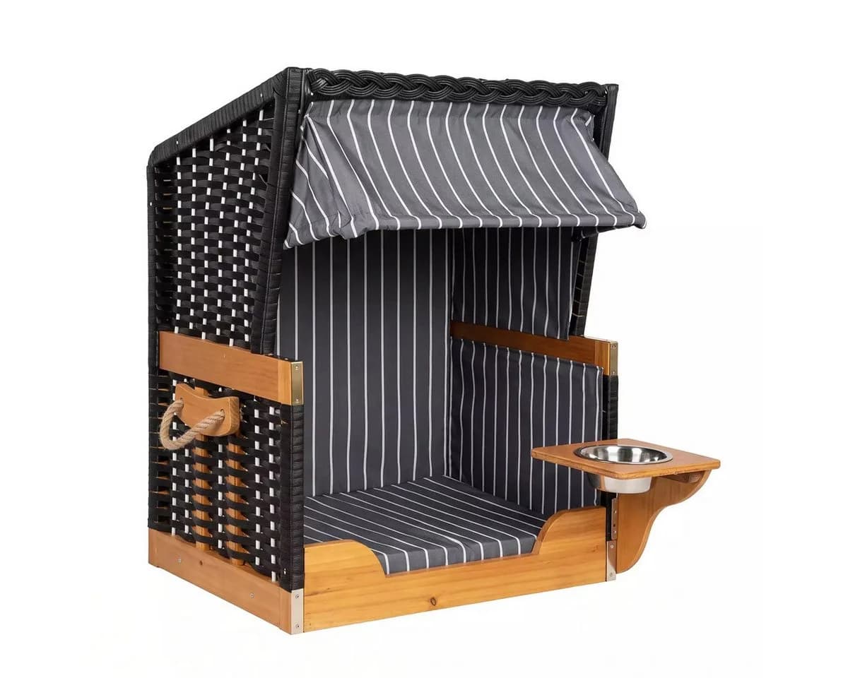 WebaVita Hundestrandkorb Lassie Mini Schwarz-Weiß - Bild 2