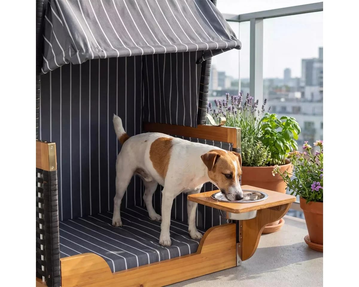 WebaVita Hundestrandkorb Lassie Mini Schwarz-Weiß - Bild 5