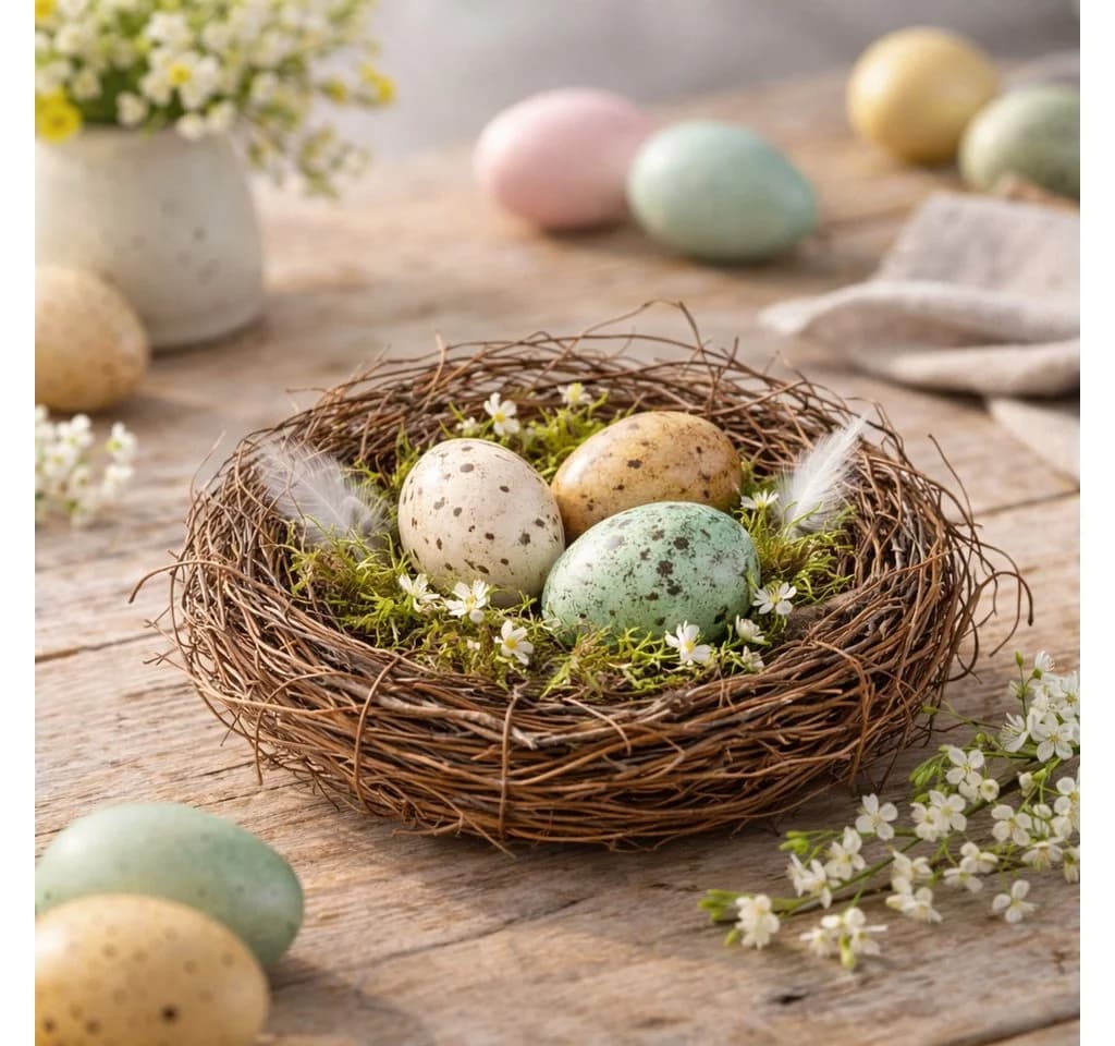 Natürliches Osternest aus Weinreben - Bild 4