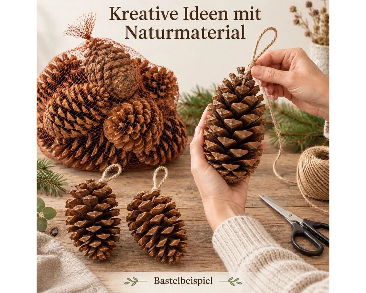 NaDeco Maritima Zapfen 14-18 cm, 20 Stück, Natur Braun - Bild 4