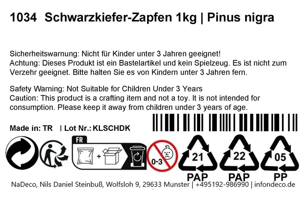 NaDeco Naturmaterial Schwarzkiefer-Zapfen 1kg Pinus nigra - Bild 3