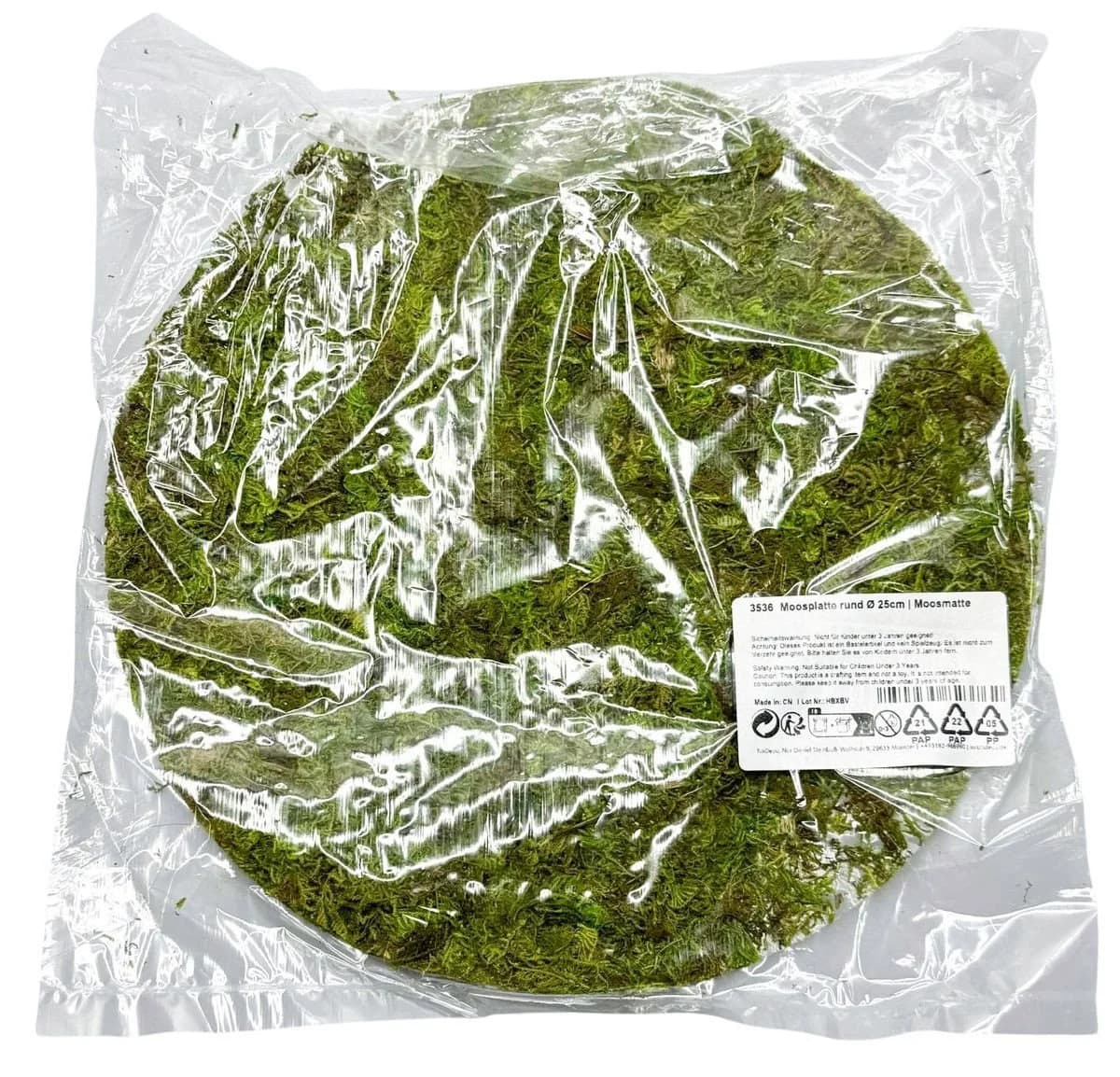 NaDeco Moosplatte Rund 25cm Grün Bastelnaturmaterial