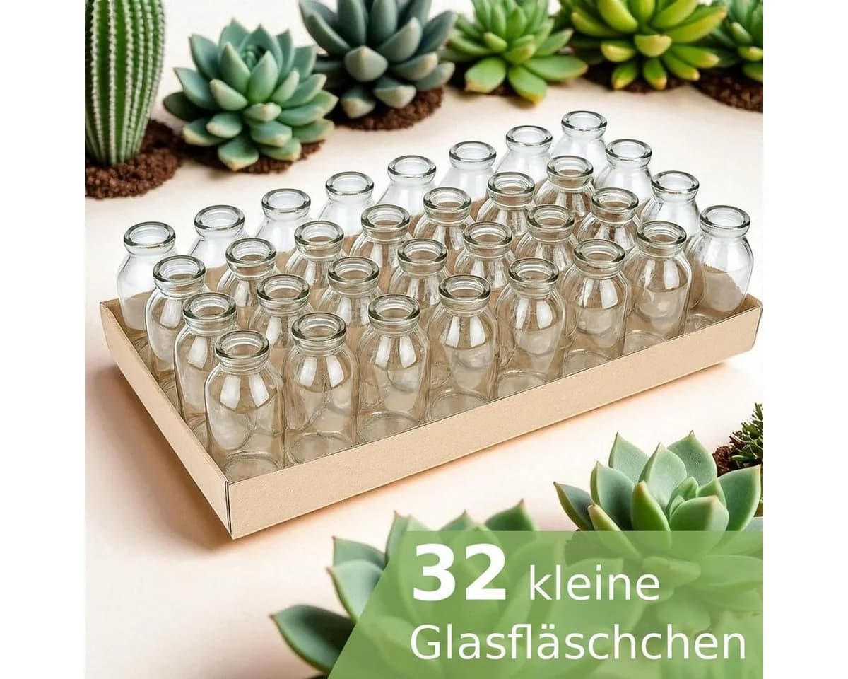 NaDeco Dekovase Glasflaschen 32 Stück 10,5 x 4,8cm - Bild 5